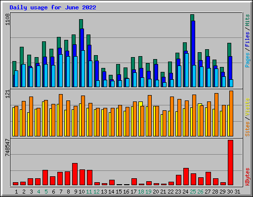 Daily usage for June 2022