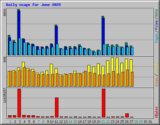 Daily usage for June 2025