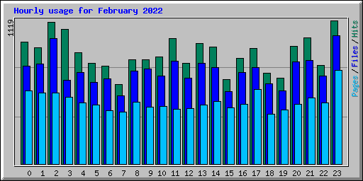 Hourly usage for February 2022