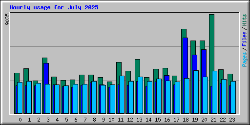 Hourly usage for July 2025