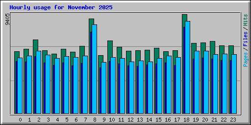 Hourly usage for November 2025